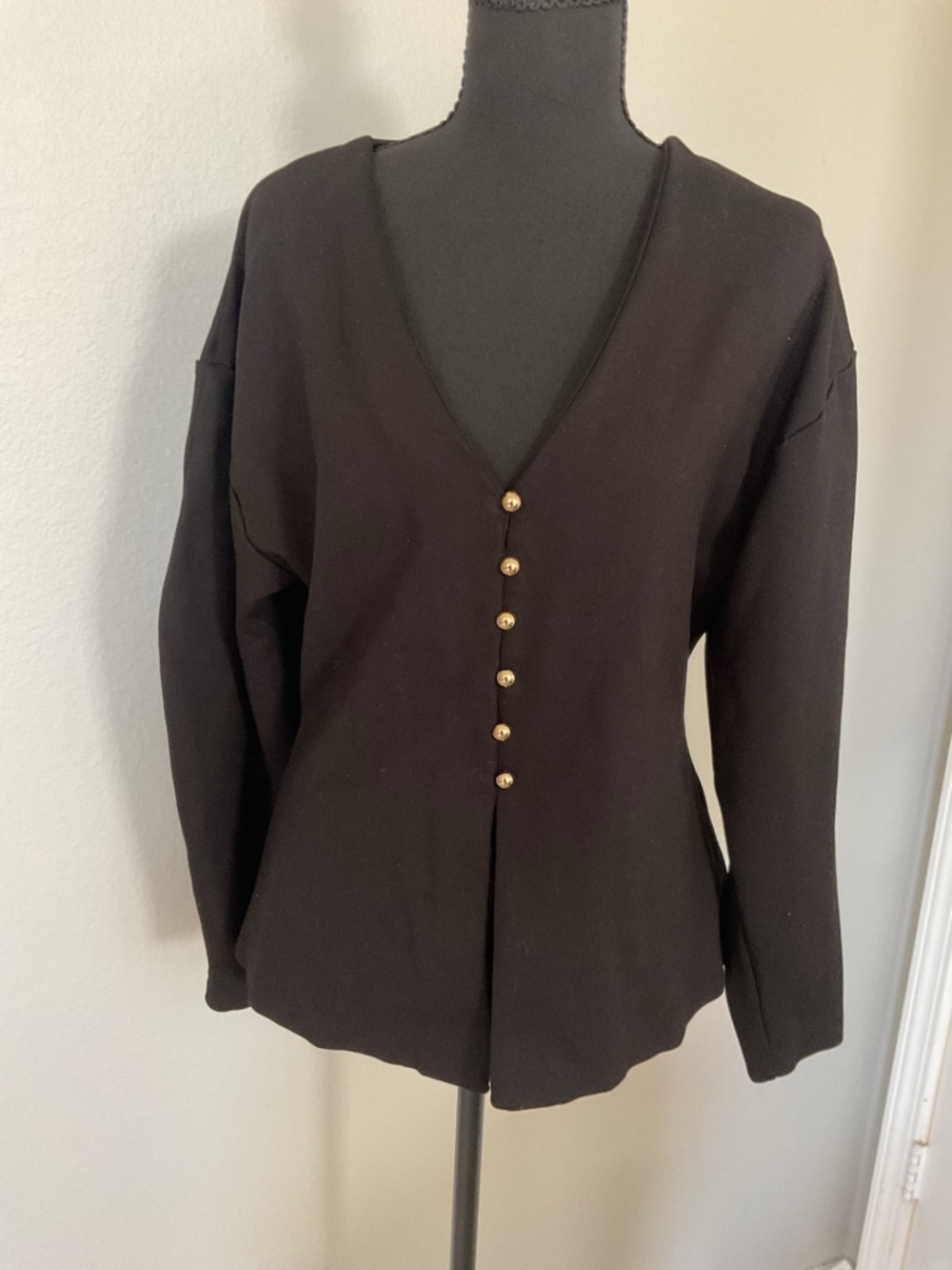 H&M V-Neck Jersey gold and black Long Sleeve Top